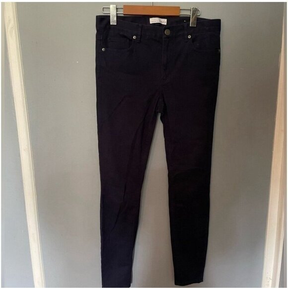 LOFT Navy Suede Pull-On Skinny Pants Women's Size 6 Leggings Dressy - Picture 1 of 5